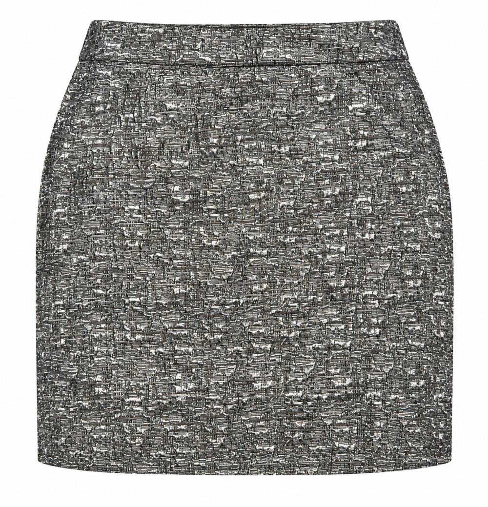 Banana Republic Size 14 Mini Skirt Gray Silver Textured Preppy Classic Glam